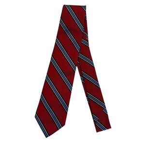 M3-20(8) BROOKS BROTHERS Men's Neck Tie Striped Red/Blue 58"L
